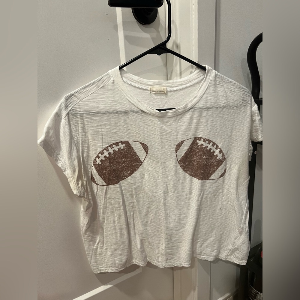 Michelle by Comune Football Graphic Cropped Shirt